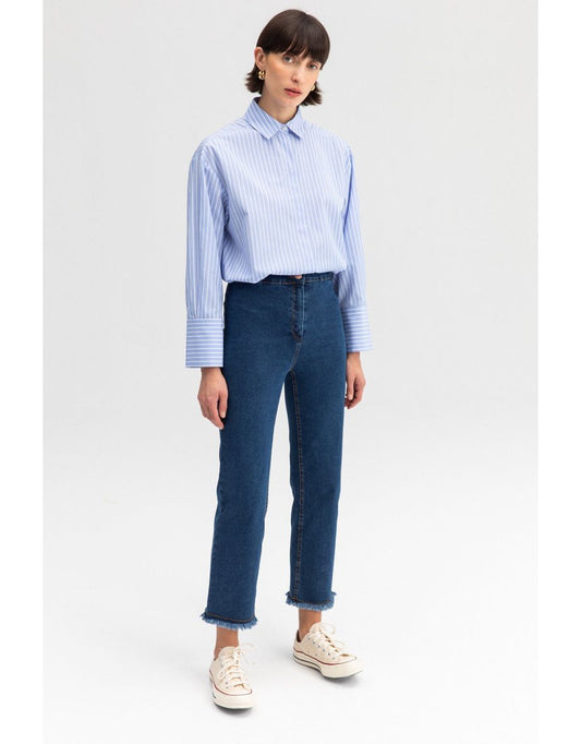 Pantaloni in denim con frange
