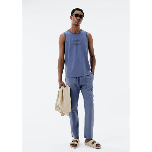 Pantaloni in lino da uomo dal taglio dritto