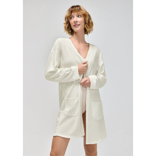 Bata de punto de manga larga