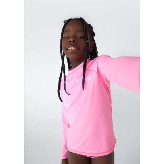 Camiseta de baño unisex de manga larga con protección solar para niños