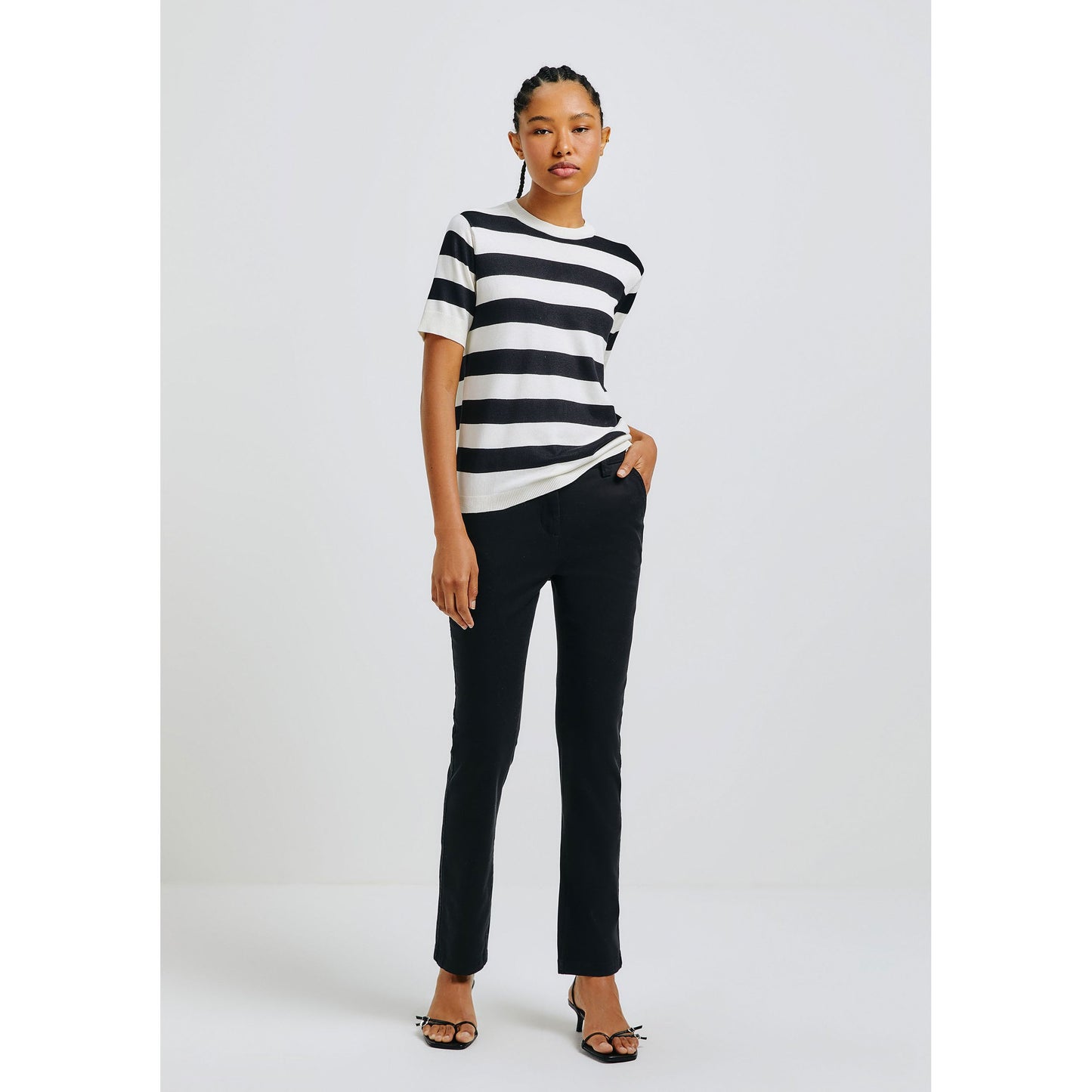 Pantaloni Chino Twill Basic da uomo a vita media