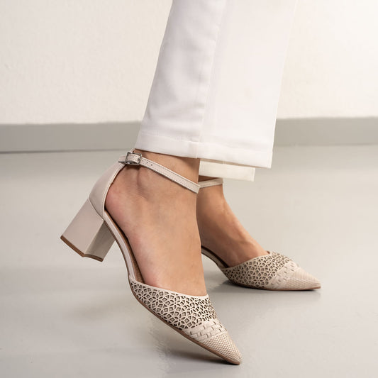 Scarpe da donna con ritagli e tacco grosso di Bottero