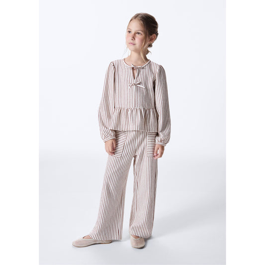 Pantaloni a gamba larga a righe da bambina