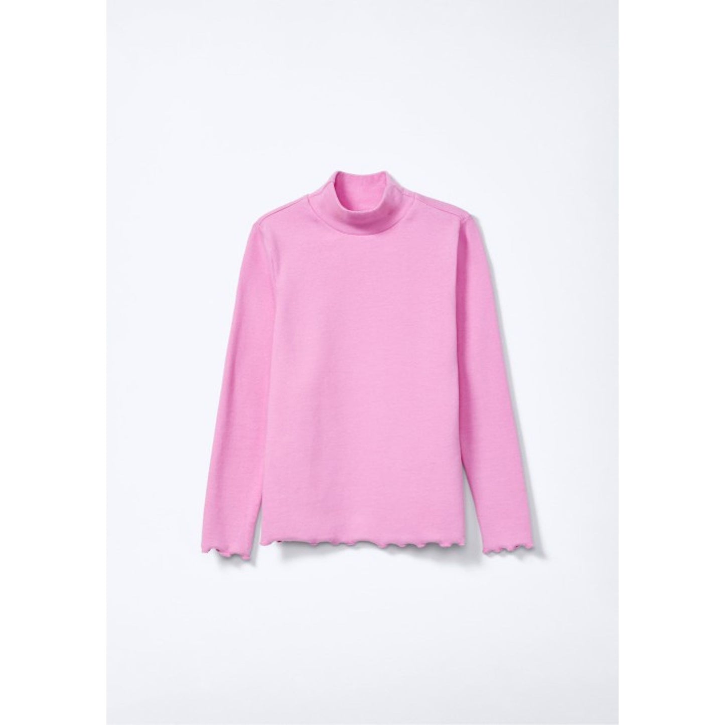 Camiseta básica de manga larga y cuello alto para niña