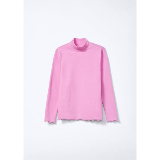 Top dolcevita basic a maniche lunghe da bambina