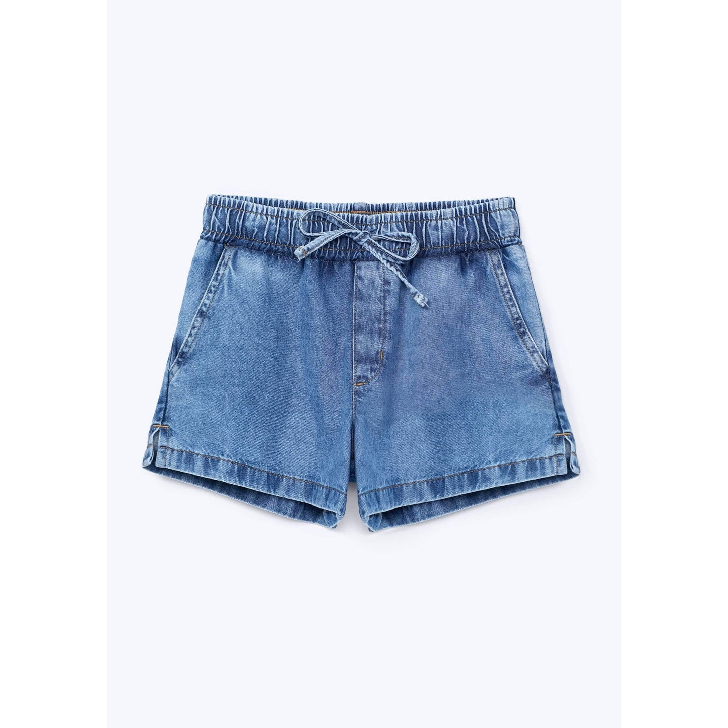 Pantaloncini di jeans da bambina con coulisse
