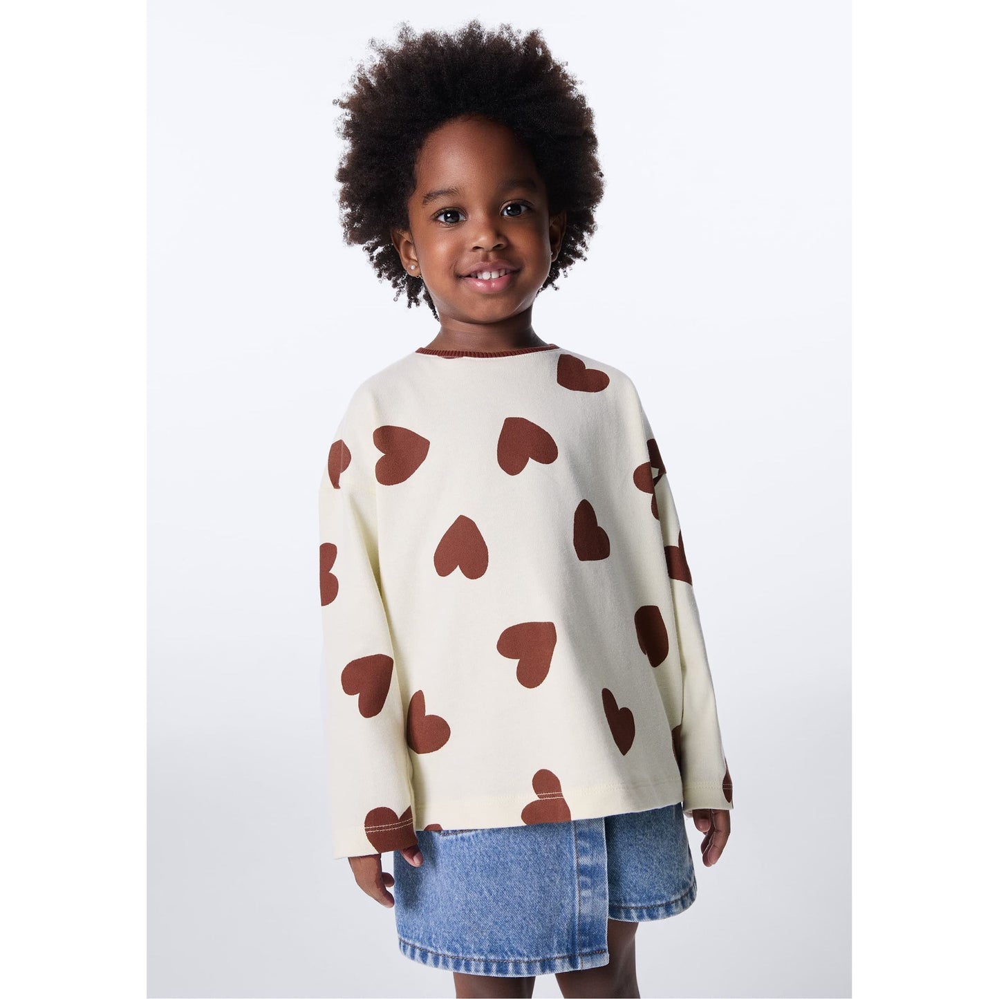 Top estampado oversize para niña