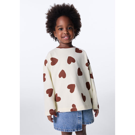 Top da bambina con stampa oversize