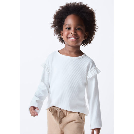 Top básico com babados para meninas pequenas