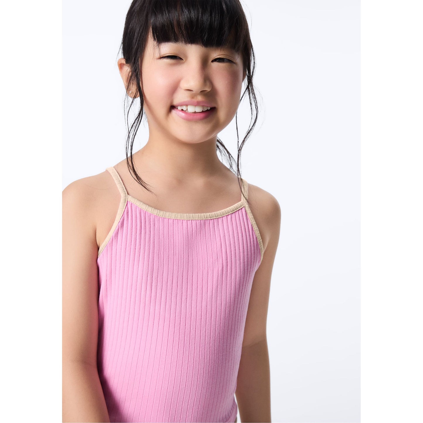 Camiseta de tirantes acanalada para niña
