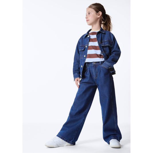 Pantaloni a gamba larga da bambina con tasche
