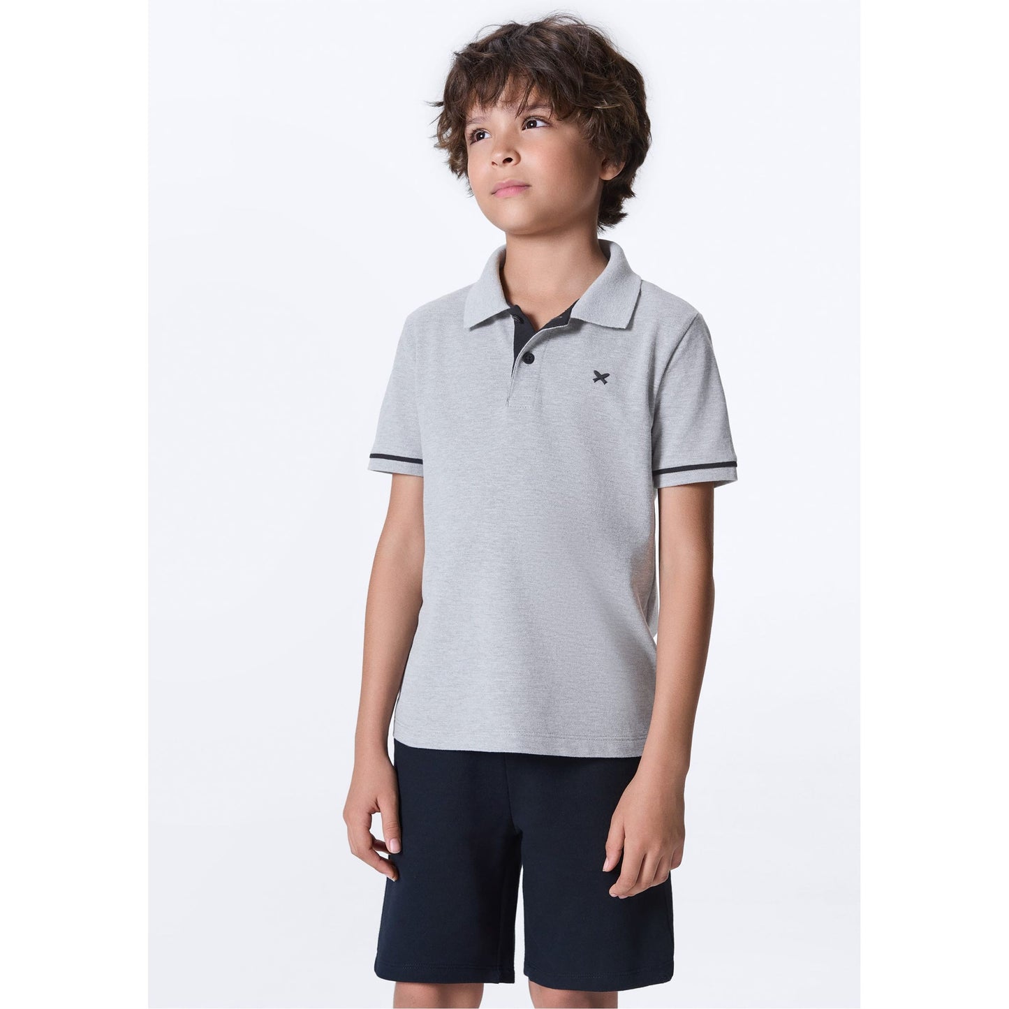 Polo Basic in cotone con ricamo per ragazzi