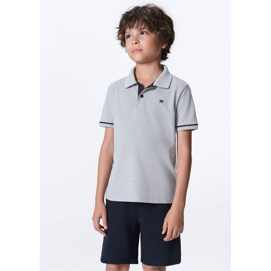 Polo Basic in cotone con ricamo per ragazzi