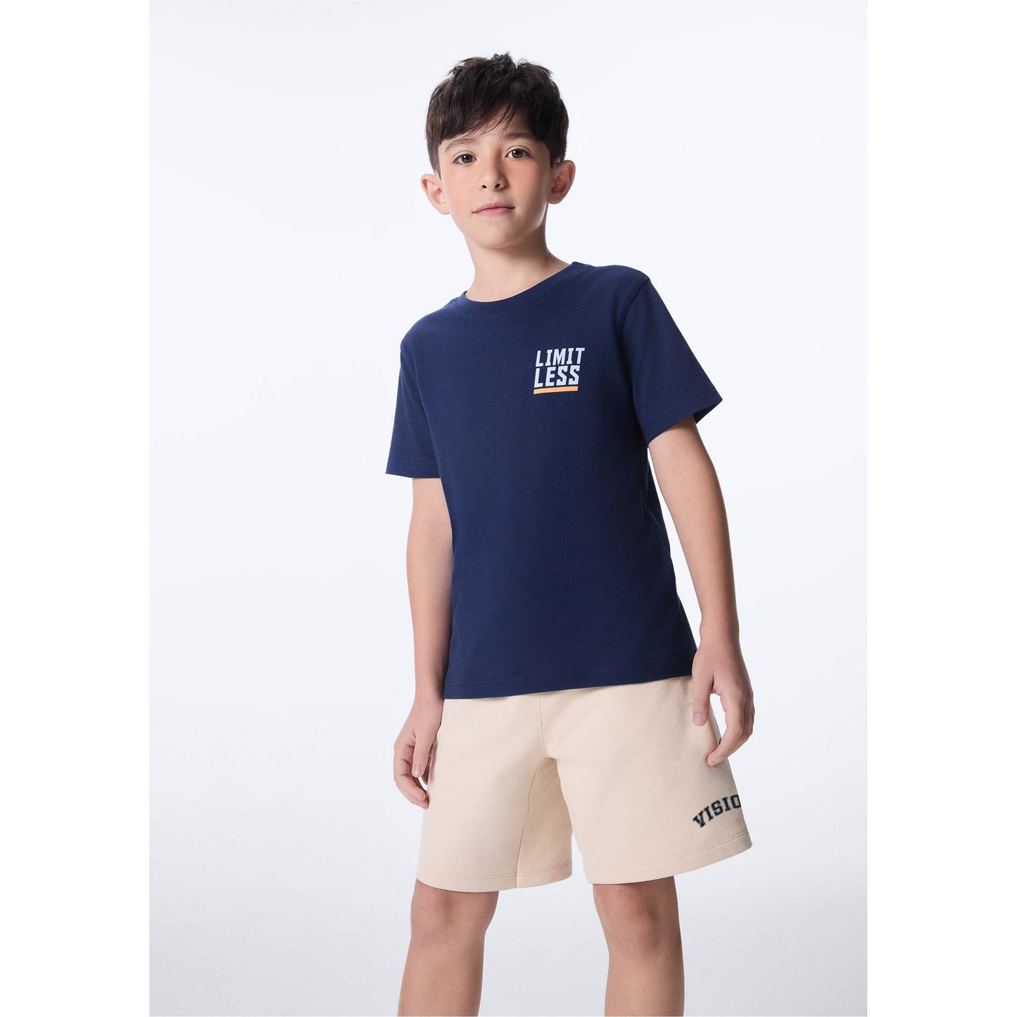 Shorts estampado de perna reta para meninos