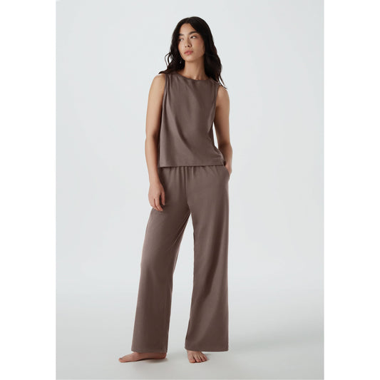 Conjunto de pijama largo con camiseta de tirantes para hombre