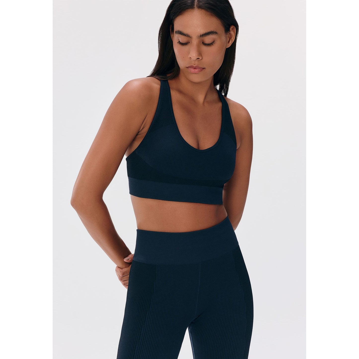 Seamless Ribbed Thin Strap Sports Top