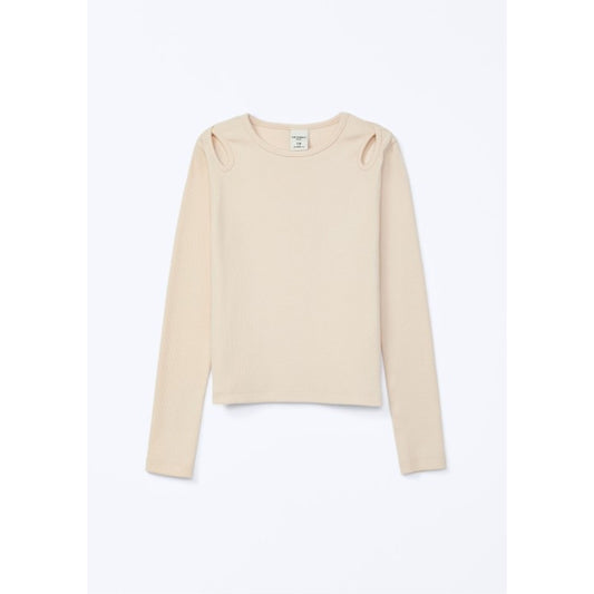 Top da bambina in maglia a coste