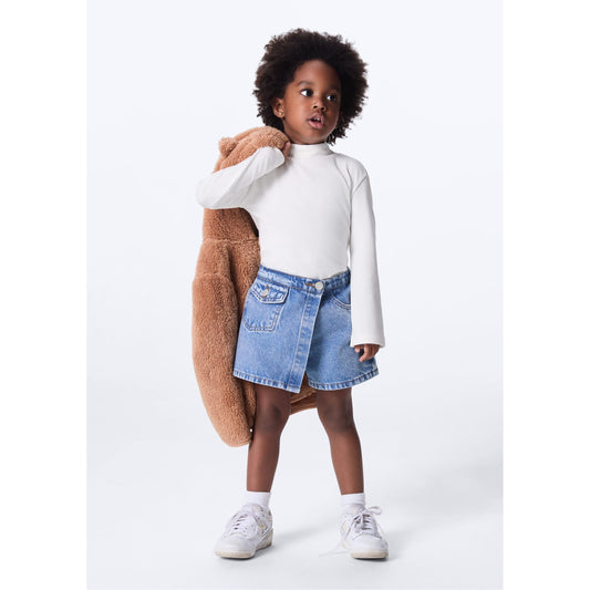Gonna a portafoglio in denim per bambine