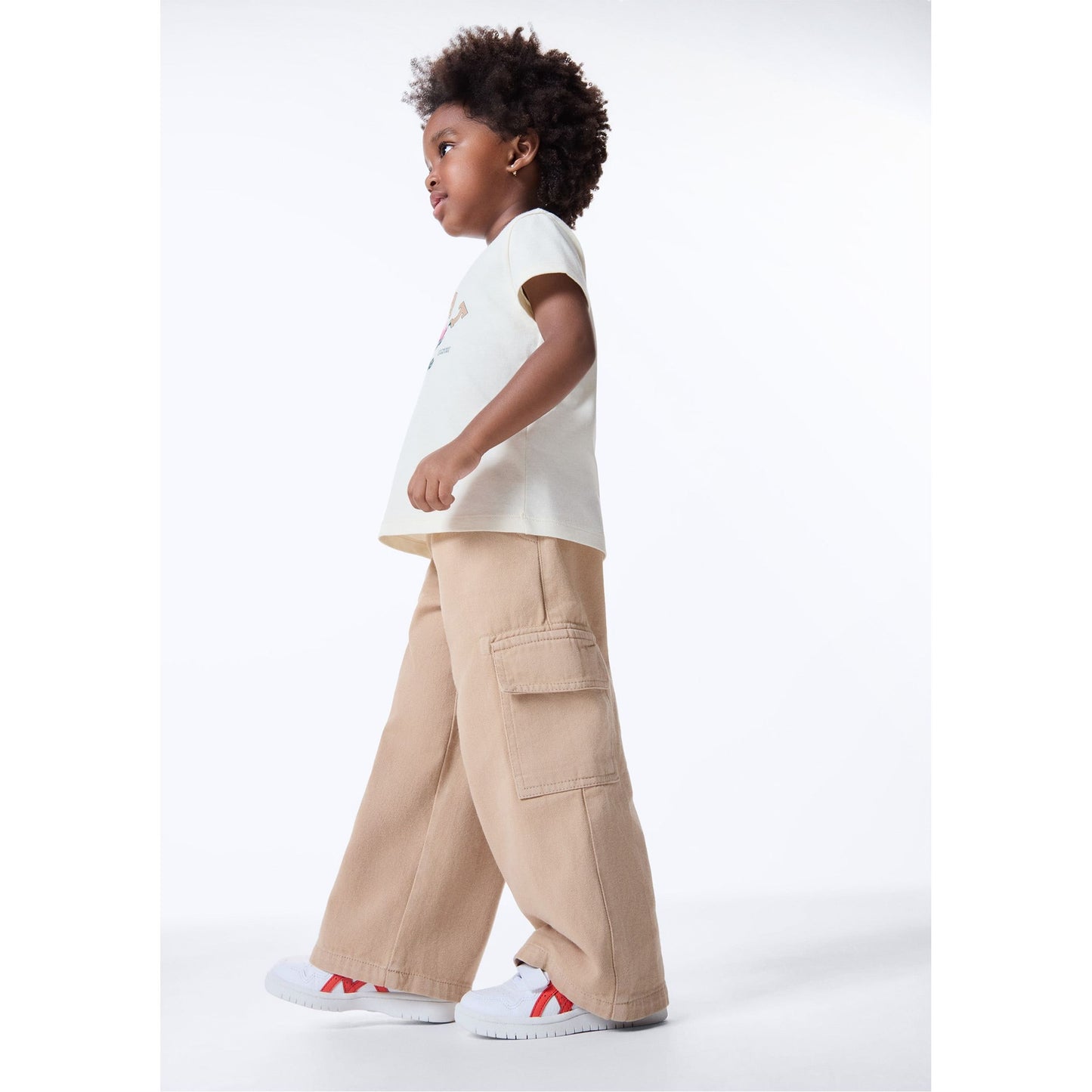 Pantaloni a gamba larga in twill da bambina