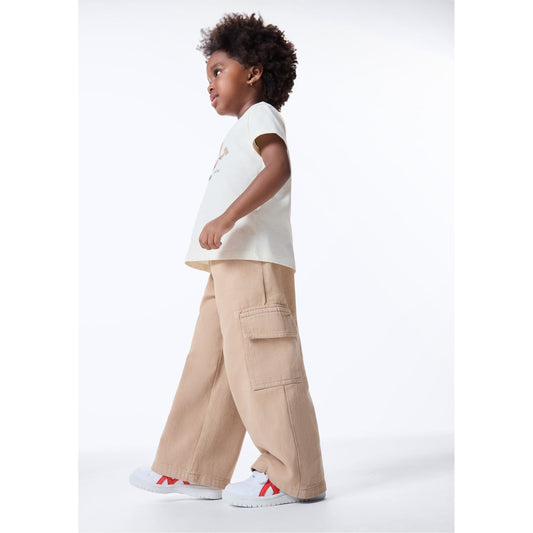 Pantaloni a gamba larga in twill da bambina