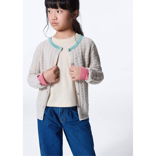 Cardigan da bambina in maglia aderente
