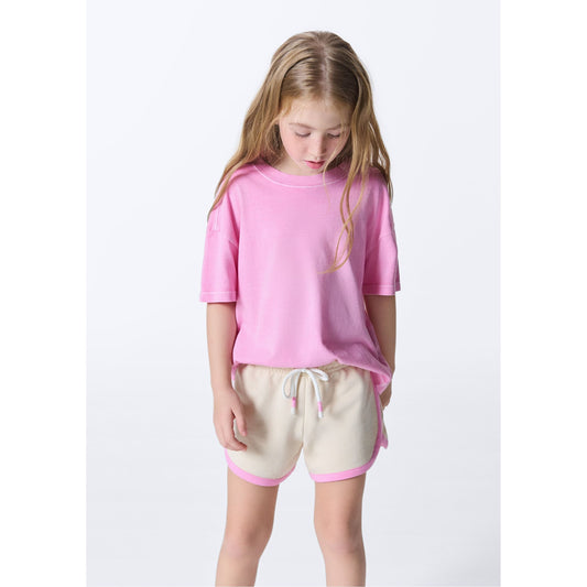 Maglione oversize da bambina con scollo a coste