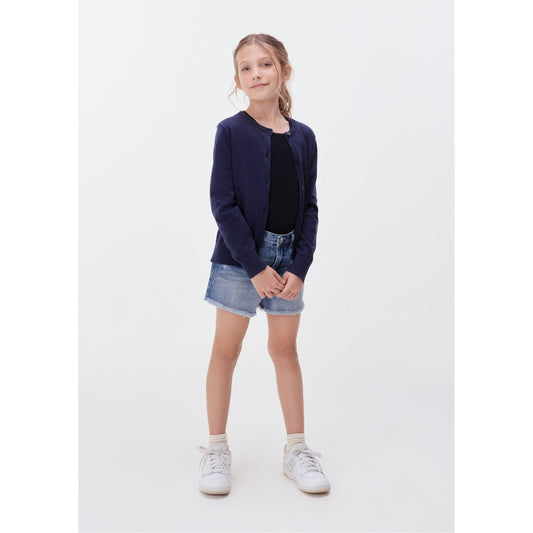 Cardigan da bambina lavorato a maglia