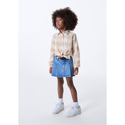 Skort in denim per bambini con lavaggio medio