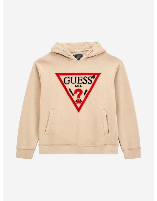 Felpa con cappuccio beige da ragazzo