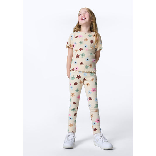 Leggings a coste stampati da bambina