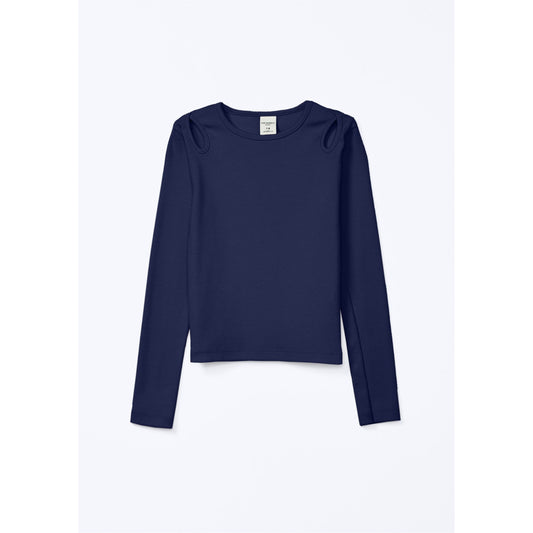 Top da bambina in maglia a coste