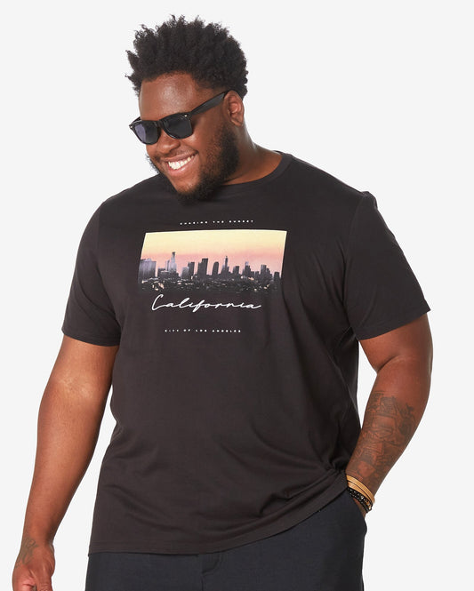 Men's Plus Size Short Sleeve T-Shirt California Black Allman By Riachuelo