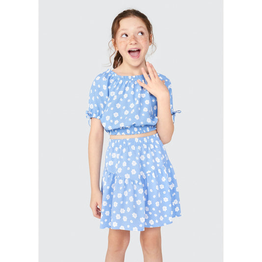 Blusa de manga bufante para meninas