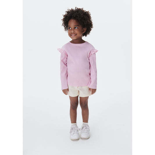 Blusa básica com babados para meninas pequenas