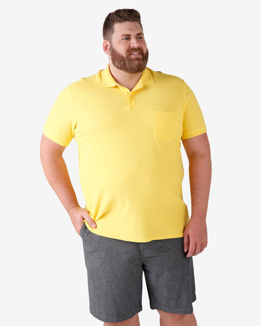 Polo Basic Plus Size con tasca - Giallo