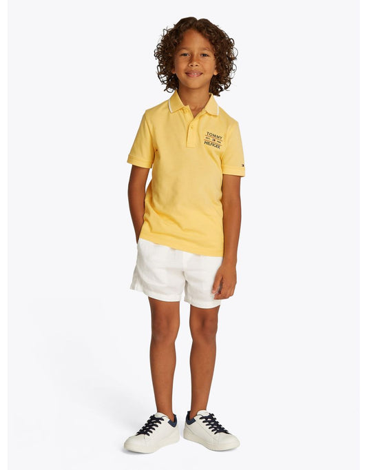 Camisa polo Tommy Hilfiger Yellow Flag para meninos