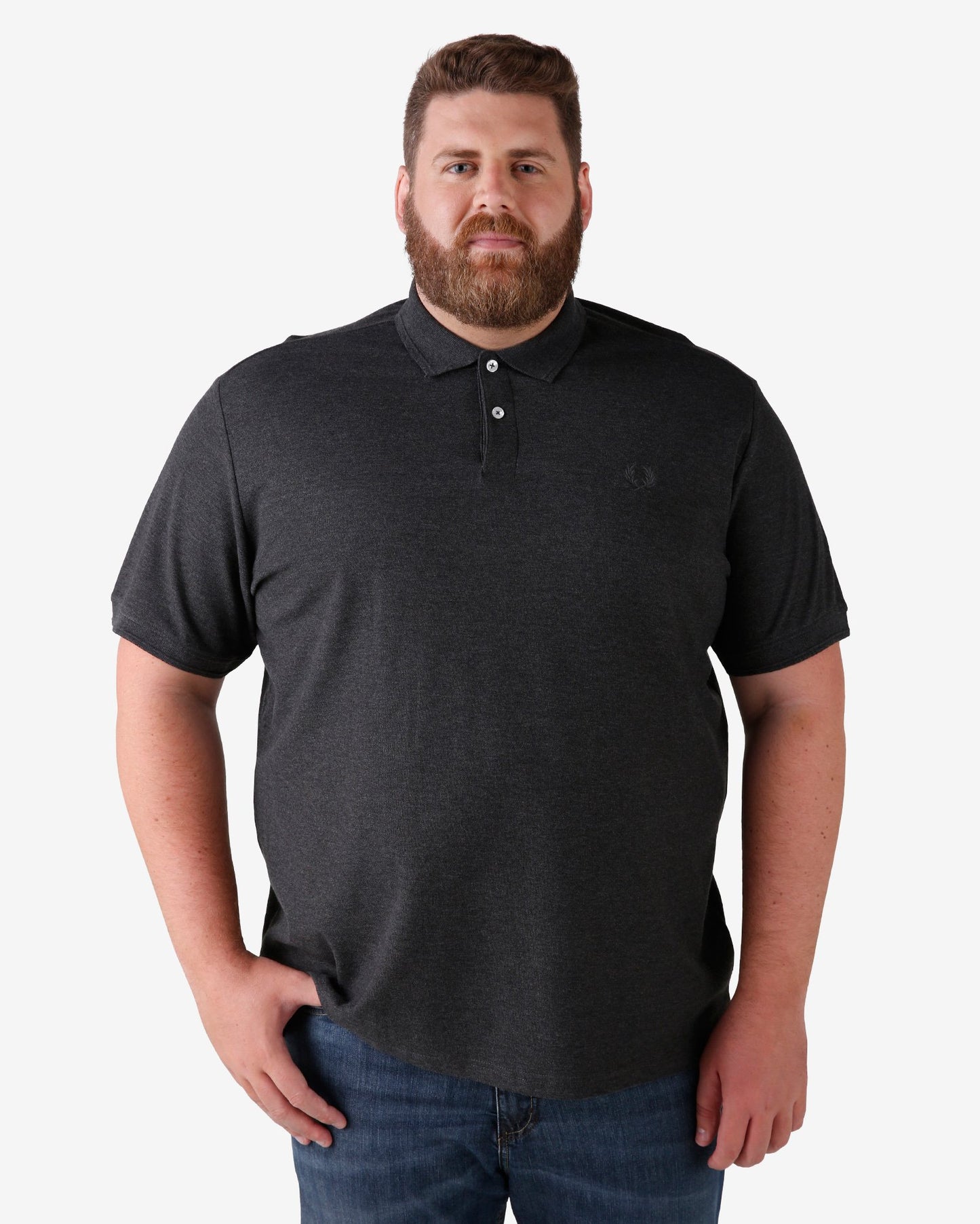 Men's Plus Size Black Piquet Polo Shirt | Pool Basics