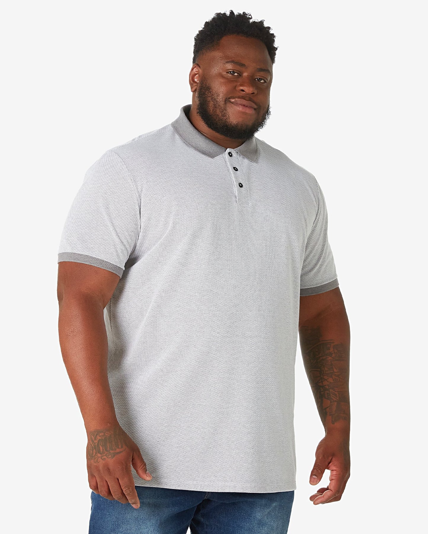 Men's Plus Size Short Sleeve Gray Polo Shirt by Allman for Riachuelo