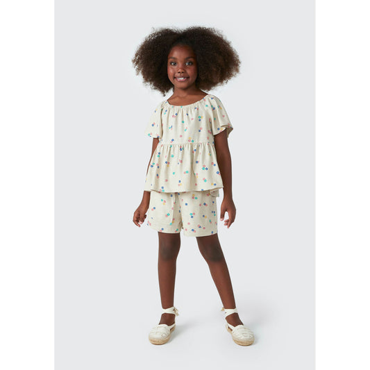 Shorts Floral Linen Blend para meninas