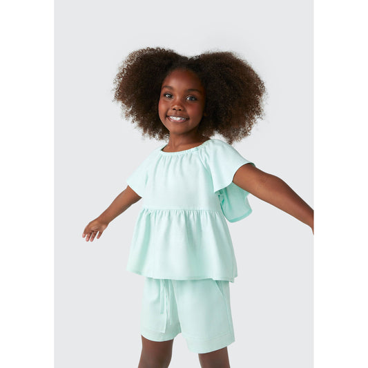 Blusa túnica de linho para meninas