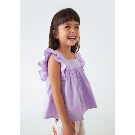 Blusa com babados para meninas pequenas