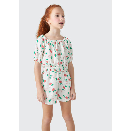 Blusa estampada de manga curta para meninas