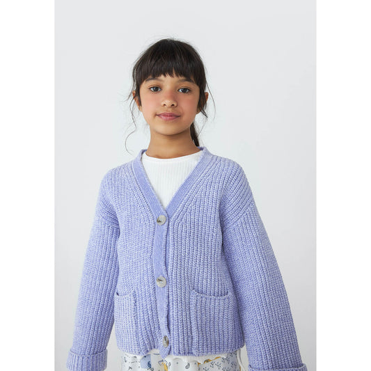 Cardigan da bambina lavorato a maglia