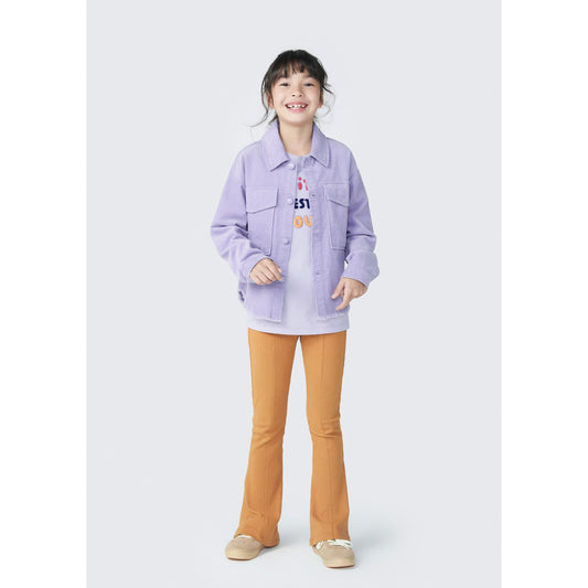 Camicia da bambina in velluto a coste