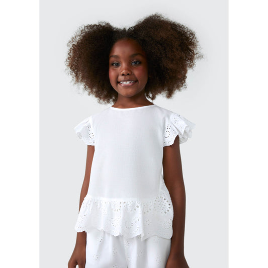 Top com babados para meninas