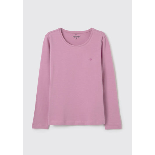 Blusa básica de manga longa com remendo para meninas - Hering Kids