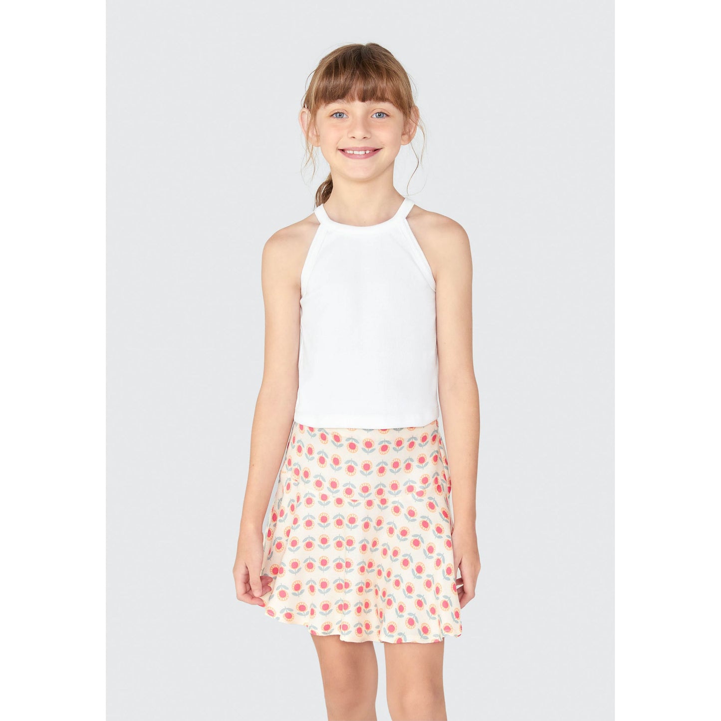 Camiseta de tirantes acanalada básica para niña
