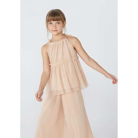 Camicetta a tunica da bambina con tulle