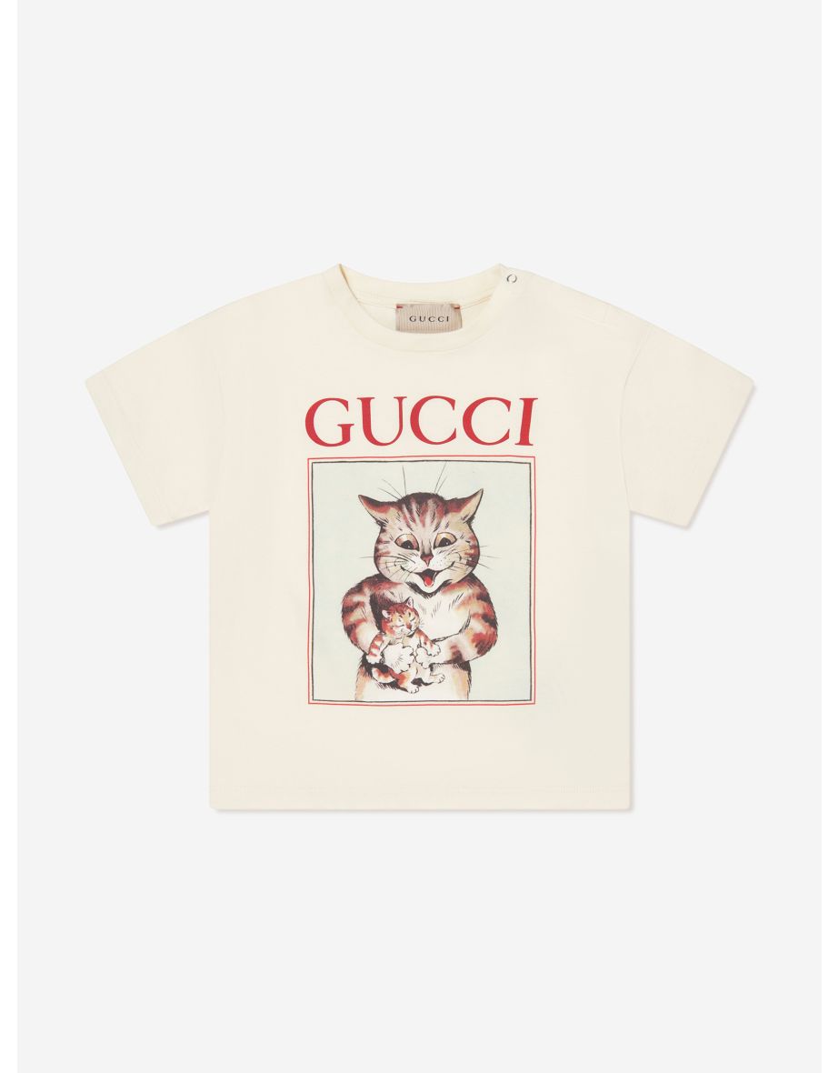 Maglietta con stampa Baby Cat avorio