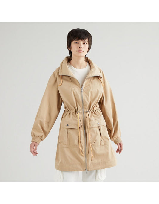 Parka a collo alto in cotone di media lunghezza